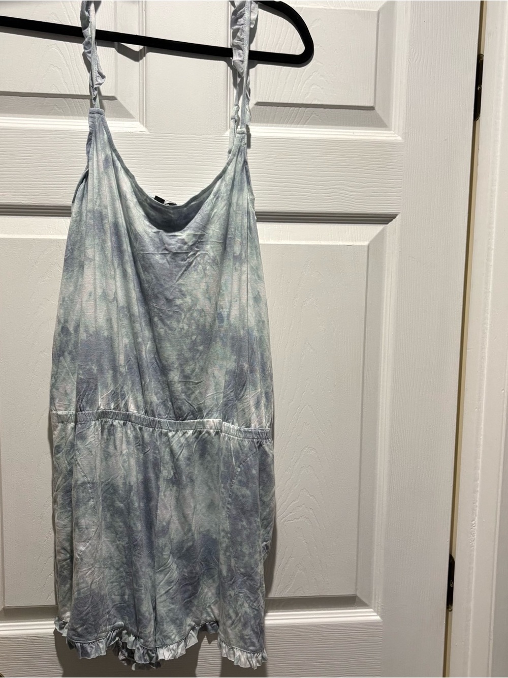 Express Light Blue Tie-Dye Spaghetti Straps Romper NWT. S/XL